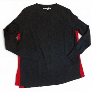 The Cashmere Project 100% Cashmere Sweater XS Oversized Black Red Panels